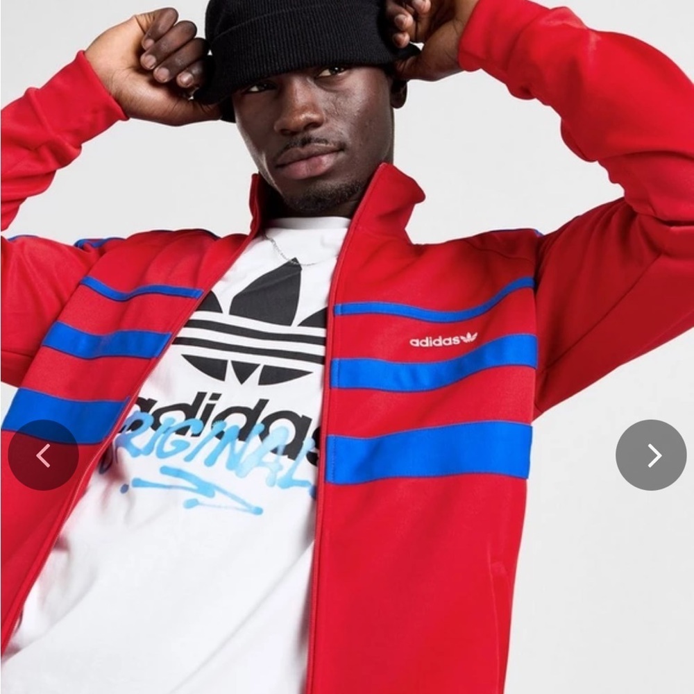 Adidas Men’s The First Track Top Originals, Color: Better Scarlet, Size XL&S.NWT